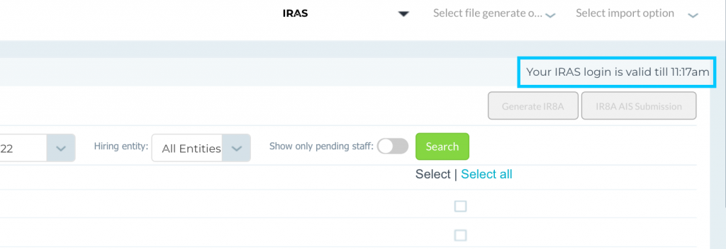 IRAS login success